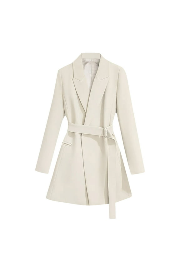 Blazer Jackets for Women Women's 2024 Blazers Long Sleeve Lapel Open Front Oversized Business Work Office Jackets Blazer with Belt and Pocket Womens Suit