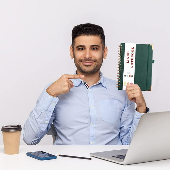 qILAKOG Coil Horizontal Line Notebook, A5 Loose Leaf Notebook, Hardcover Thickened Student Notebook, Checklist Notebook for Work Meetings