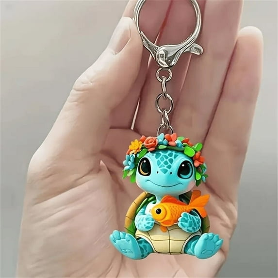qILAKOG Cute Pets Keychain for Women Girls Kawaii Pets Key ring Gifts for Purse Car Keys , Adorable Pendants For Bags Keychains - Ideal Decorations