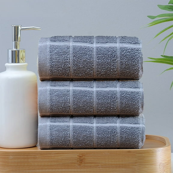 qILAKOG Microfiber Kitchen Towels and Dishcloths, Plain Checkered Jacquard Towels, Thickened All-Cotton Towels, Quick-Drying Cloths for Dishwashing
