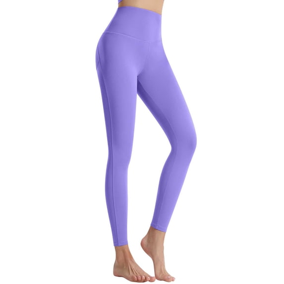 qILAKOG Yoga Pants for Women, Womens Yoga Leggings High Waist Tummy Control Workout Running Womens Yoga Sweatpants Tight Workout Joggers Pants Comfy Pants, M&Purple
