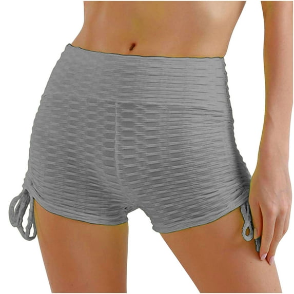qILAKOG Women's 3" Biker/Yoga Shorts High Waist Drawstring Athletic Workout Running Shorts for Womens Casual Womens Short Pants For Summer Slim Fit,M