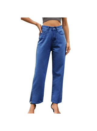 Women's Baggy Denim Pants High Waisted Y2K Wide Leg Oversized Plus Size  Boyfriend Cargo Jeans Streetwear Trousers, Straight Blue1, Small :  : Clothing, Shoes & Accessories