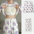 thumbnail image 1 of qILAKOG Women's Pajama Set With Breast Long Sleeve Pj Sets Two Piece Loungewear Soft Pajama Top and Pants Pjs Sleepwear Purple XXL, 1 of 4