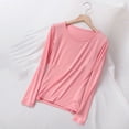 thumbnail image 1 of qILAKOG Women’s Pajama for Women, Long Sleeve Women’s Sleepwear, Pajama Shirt for Ladies, Loungewear Shirt Pink XL, 1 of 7