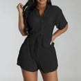 thumbnail image 1 of qILAKOG Women's Two Piece Outfits for Women Lounge Sets Short Sets Pullover V Neck Tops and Solid Shorts Lounge Set Tracksuit Womens Short Sleeve Top and Shorts Set Sweatsuits , M&Black, 1 of 5