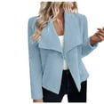 thumbnail image 1 of qILAKOG Womens Cropped Sweater Blazer Casual Open Front Crop Blazer Jackets Short Blazers for Women Lapel Cardigan Sweater Long Sleeve Knitted Blazer Jackets Women's Blazers, 1 of 5