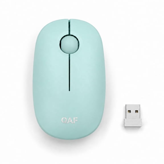 qaf Silent Wireless Mouse 2.4G, 1600 DPI Optical Computer Mouse with USB Receiver, Plug & Play, Compact Lightweight Portable Mouse for Windows Mac Chrome OS Android Laptop PC (Charcoal Black)