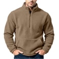 thumbnail image 1 of qafoshin Men's Fleece Half Zip Pullover Sweatshirts Fall Winter Casual Long Sleeve Solid Color Warm Tops, 1 of 7