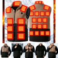 thumbnail image 1 of qafoshin Men's Heated Fleece Vest 4 Control 28 Heating Zones 3-Gear Adjustable Jacket Outdoor Commuting Warm Vest, 1 of 10