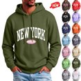 thumbnail image 1 of qafoshin Men's Letter-Print Athletic Hoodie, Fall Classic Long-Sleeve Drawstring Hooded Graphic Sweatshirt, 1 of 6