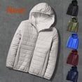 thumbnail image 1 of qafoshin Men's Lightweight Hooded Puffer Jacket Warm Soft Full Zip Up Solid Color Winter Coats Trendy Casual Padded Outerwear, 1 of 1