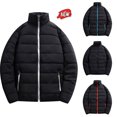 thumbnail image 1 of qafoshin Men's Stand Collar Puffer Jacket, Full Zip Solid Warm Winter Coats Winter Windproof Padded Outerwear with Pockets, 1 of 4