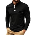 thumbnail image 1 of qafoshin Pullover Workout Tops for Men Breathable Stand-up Button Long Sleeve Fall Shirts, 1 of 6