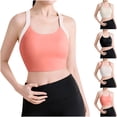 thumbnail image 1 of qafoshin Womens Color Block Sport Bras Wirefree Removable Pads Breathable Stretch Comfy Workout Bras, 1 of 5