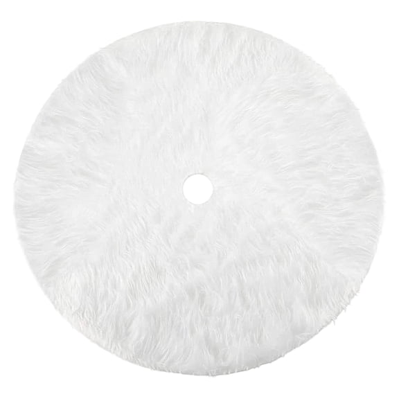 qajexluz Non-slip Christmas Tree Carpet for Room 24/30/36 Inch White Faux Fur Christmas Tree Skirt Soft Plush Tree Base Cover Non-slip Holiday Decor for Room