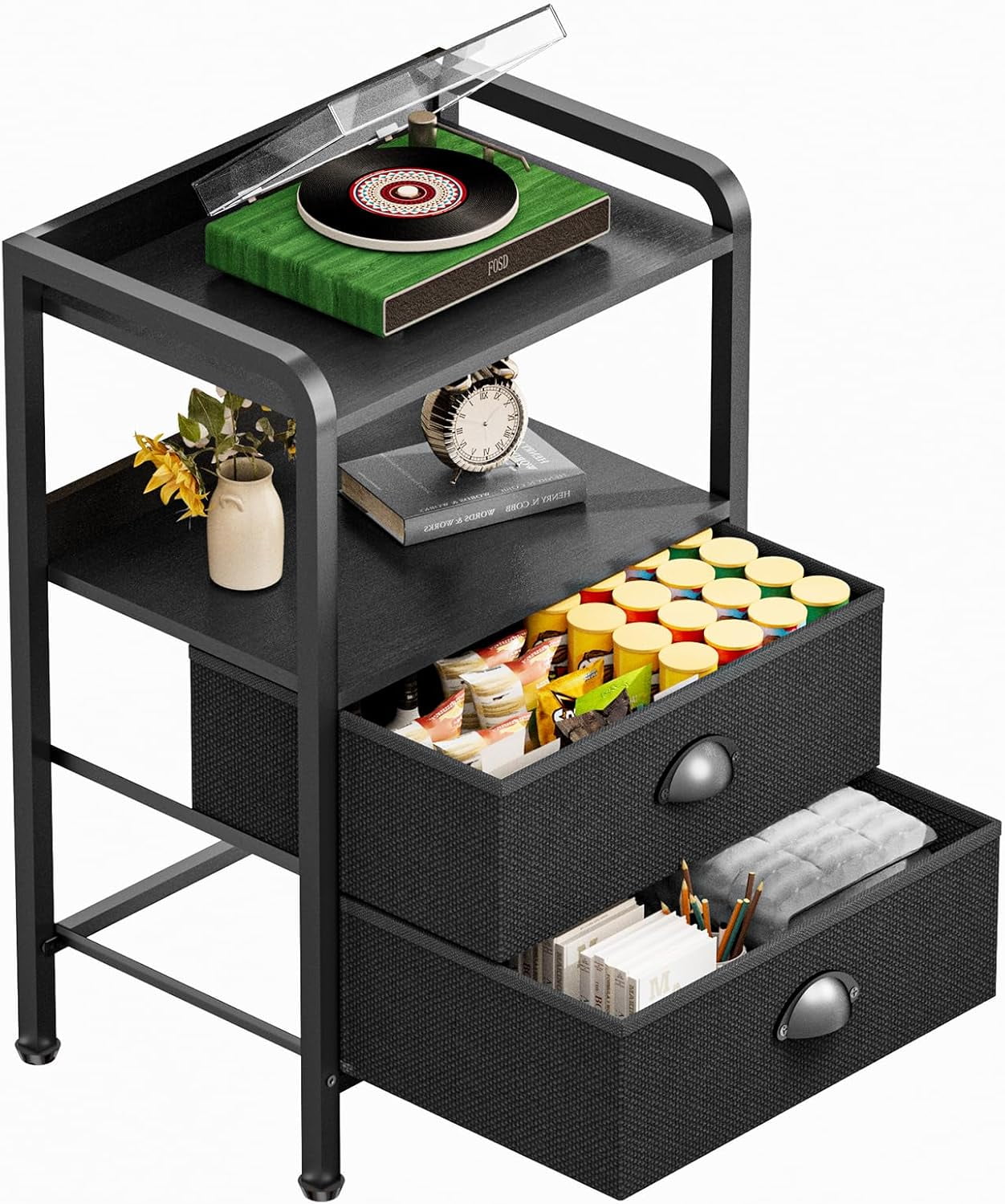 CYUIBIPO Night Stand Bedside Table Bedroom Nightstand with Shelf Bed ...