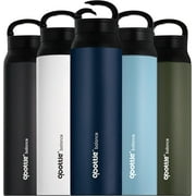 qbottle Insulated Water Bottles with Carabiner Lid – Stainless Steel Water Bottle – Leak Proof Metal Water Bottle – No Sweat – Wide Mouth – Denim Blue, 27 oz