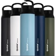 thumbnail image 1 of qbottle Insulated Water Bottles with Carabiner Lid – Stainless Steel Water Bottle – Leak Proof Metal Water Bottle – No Sweat – Wide Mouth – Maya Blue, 27 oz, 1 of 4