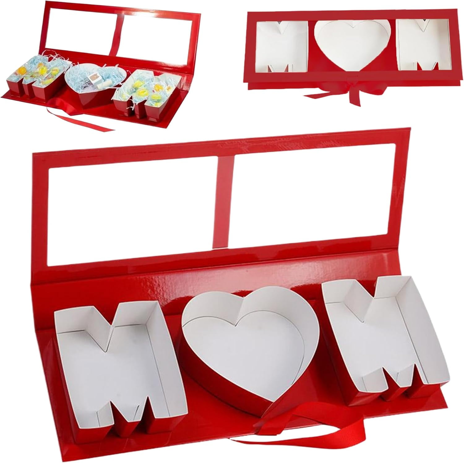 qczoyp Fillable Cardboard Letters MOM Gift Box: Mother's Day Flower ...