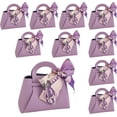 thumbnail image 1 of qczoyp Leather Reusable Mini Gift Bags with Handles and Ribbon Party Favor Purple 10 Pcs, 1 of 6