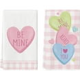 thumbnail image 1 of qefuia Pink Sugar Heart Love Valentine''s Kitchen Towels Dish Towels, 18x26 Inch Farmhouse Anniversary Wedding Decoration Hand Towels Set of 2, 1 of 6