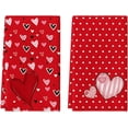 thumbnail image 1 of qefuia Red Stripe Heart Valentine''s Kitchen Towels Dish Towels, 18x26 Inch Farmhouse Anniversary Wedding Decoration Hand Towels Set of 2, 1 of 6