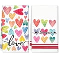 thumbnail image 1 of qefuia Valentine Kitchen Towel Watercolor Hearts Dish Towels 18 x 26 Inch Watercolor Love Heart Hand Drying Tea Towel for Wedding Anniversary Cooking Baking, Set of 2, 1 of 6