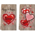 thumbnail image 1 of qefuia Wood Polka Dot Heart Love Valentine''s Kitchen Towels Dish Towels, 18x26 Inch Farmhouse Wedding Decoration Hand Towels Set of 2, 1 of 6