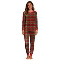 thumbnail image 1 of qelini 2 Piece Pajamas for Women Button down Christmas Long Sleeve Shirt and Pant with Pocket Soft Holiday Sleepwear, 1 of 5