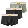 thumbnail image 1 of qelini 3 Pack Men Underwear Boxers Plus Size Elastic Waist Breathable Underwear Lightweight Seamless Comfortable Briefs, 1 of 2