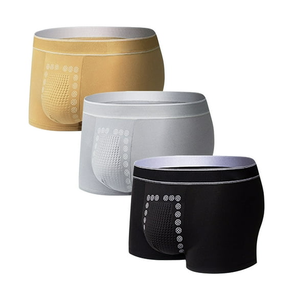 qelini 3 Pack Mens Underwear Briefs Colored Plus Size Elastic Waist Breathable Underwear Lightweight Comfortable Underpants