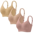 thumbnail image 1 of qelini 3 Pack Wireless Push up Bras for Women Plus Size Seamless Soft Everyday T-Shirt Bra with Lift Support, 1 of 7