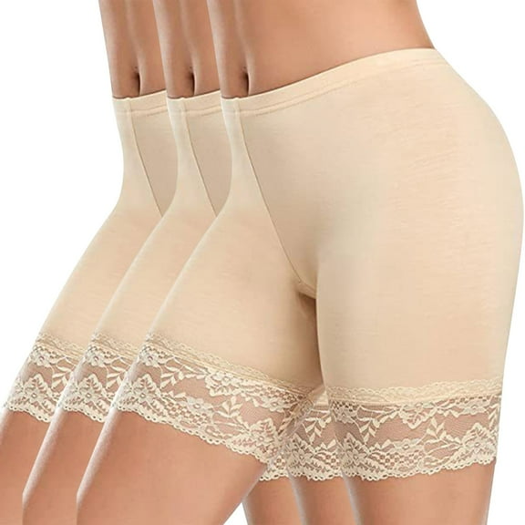 qelini 3 Pack Womens Cotton Boxer Briefs Solid Elastic Waist Underwear Stretch Lightweight Panties Comfortable Underpants