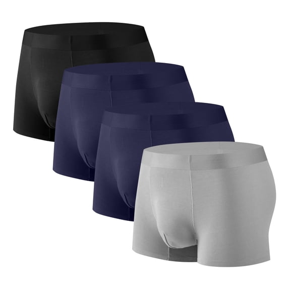 qelini 4 Pack Mens Briefs Underwear Pack Elastic Waist Breathable Stretch Seamless Trunks Comfortable Workout Underpants