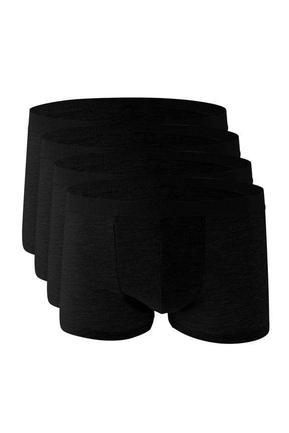 4 Pack Mens Briefs Underwear Pack Solid Elastic Waist Underpants Stretch Lightweight Trunks Comfortable Underwear