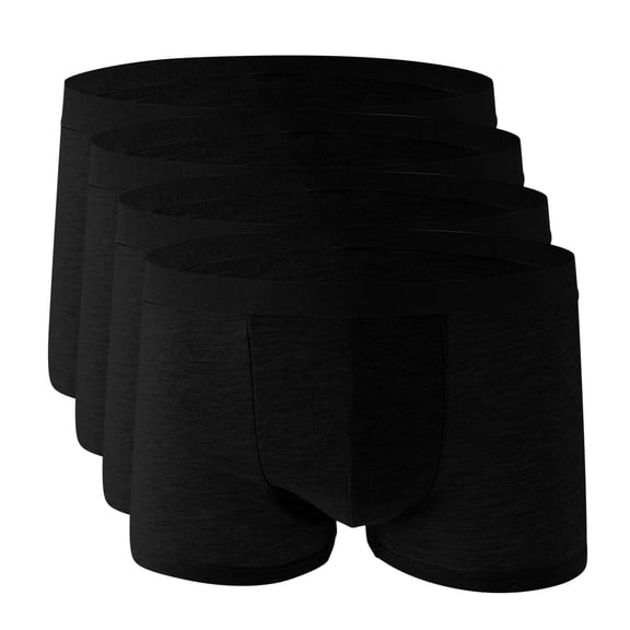 qelini 4 Pack Mens Briefs Underwear Pack Solid Elastic Waist Underpants Stretch Lightweight Trunks Comfortable Underwear