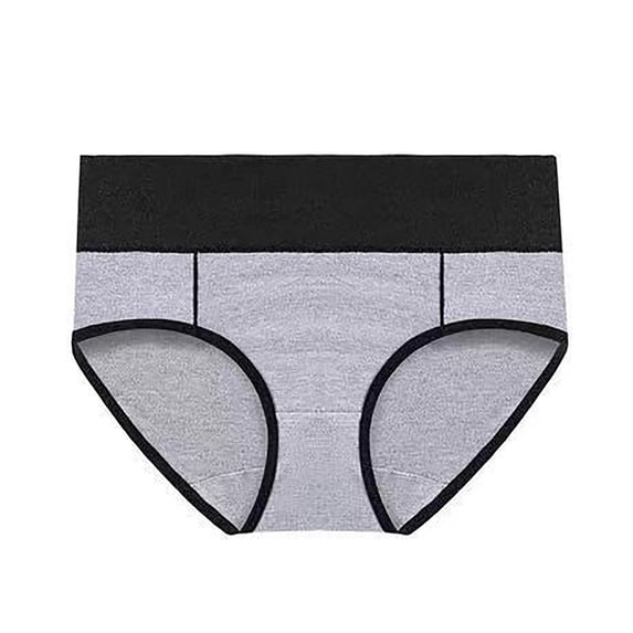 qelini 5 Pack Brief Underwear for Women Cotton Plus Size High Waisted Briefs Stretch Lightweight Seamless Panties