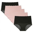 thumbnail image 1 of qelini 5 Pack Womens Lace Briefs High Waisted Breathable Underwear Stretch Lightweight Panties Comfortable Underpants, 1 of 7