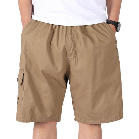 qelini Athletic Shorts Men with Pockets Big and Tall Running Shorts High Waist Solid Color Shorts Workout Tights