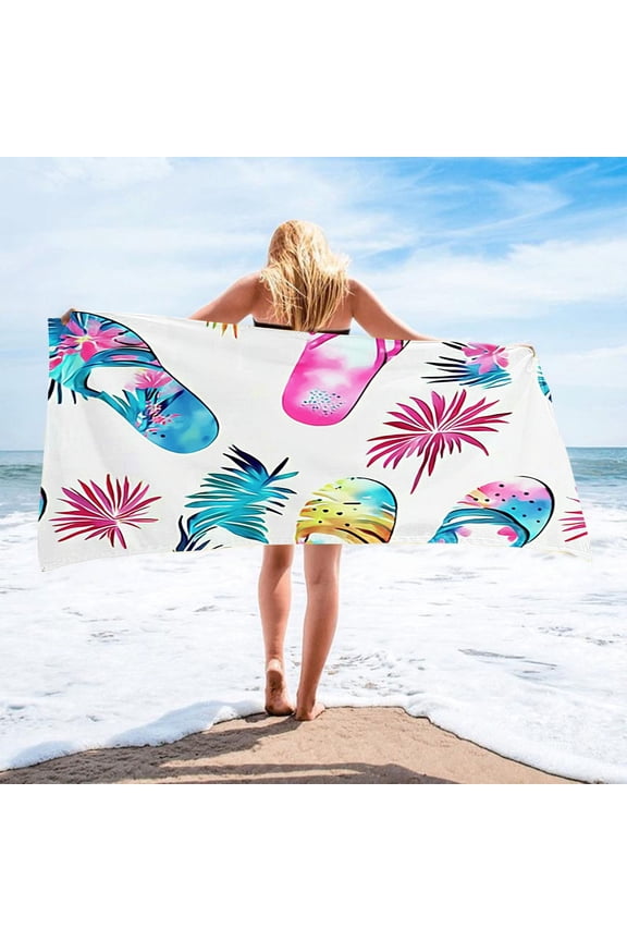 Bathrobe Towel for Women Hooded Sleepwear Wrap Absorbent Quick Dry Print Terry Cloth Beach Towel for Changing Room
