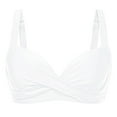 thumbnail image 1 of qelini Bikini Tops for Women Vintage Thin Strap Crisscross V Neck Swimsuit Solid Color Swimwear for Vocation, 1 of 2