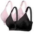 thumbnail image 1 of qelini Bralettes Womens Multi Pack 2 Pack Comfortable Solid Color Soft Support Bra Wireless Natural Shape Everyday Bra, 1 of 6