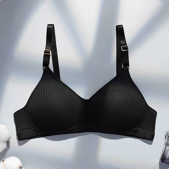 qelini Bras for Teen Girls Comfortable Solid Color Soft Support Bra Wireless Natural Shape Everyday Bra