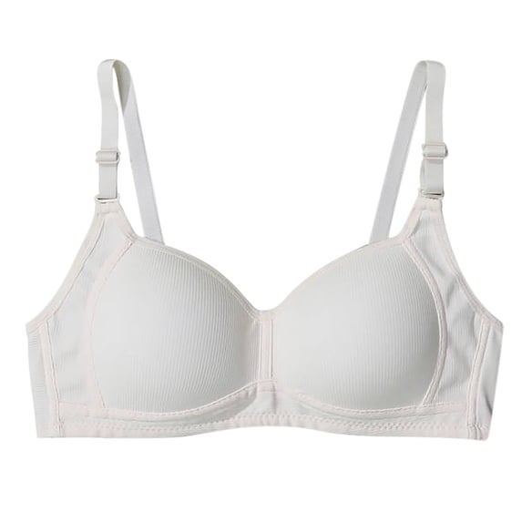 qelini Bras for Teenagers Comfortable Wireless Full Coverage Bra Solid Color Breathable Everyday Bra