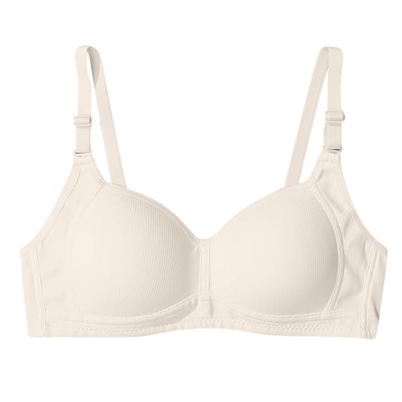 qelini Bras for Teenagers Comfortable Wireless Full Coverage Bra Solid Color Breathable Everyday Bra