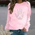 thumbnail image 1 of qelini Breast Cancer Awareness Shirt Casual Pullover Blouse Wowen's Graphic Tees Long Sleeve Shirts Fall Winter Crewneck Comfy Shirts Pink S, 1 of 4