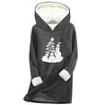thumbnail image 1 of qelini Christmas Fleece Hoodies for Women Snowman Print Hooded Pullover Long Sleeve Tops Thermal Warm Clothes, 1 of 6