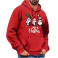 thumbnail image 1 of qelini Christmas Hoodies for Men Oversized Long Sleeve Pullover Dwarf Print Drawstring Hooded Sweatshirts Holiday Tops, 1 of 4