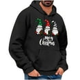 thumbnail image 1 of qelini Christmas Hoodies for Men Oversized Long Sleeve Pullover Dwarf Print Drawstring Hooded Sweatshirts Holiday Tops, 1 of 4